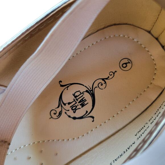 SOLE MATES Gold Metallic Ballerina Flats Size 9 - Picture 11 of 16